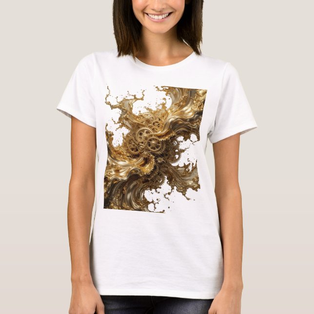 T-shirt Tee-shirt Sharp Silver GOLDEN MECHANICAL FLOW Stat (Devant)