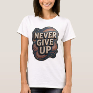 T-shirt Tee-shirt Snappy Gold Statement "NE JAMAIS ABANDON