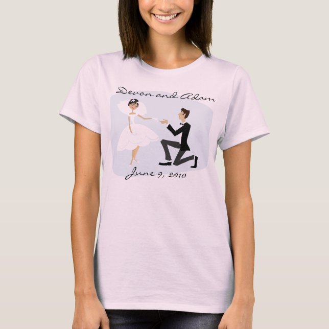 T-shirt Tee - shirt souvenir mariage (Devant)