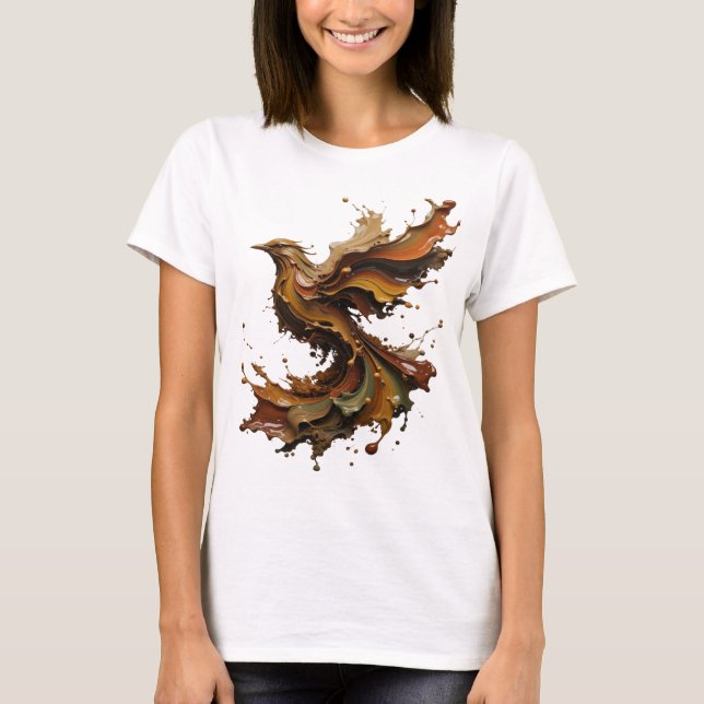 T-shirt Tee-shirt tendance orange avec déclaration d'art a (Devant)