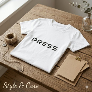 T-shirt Tee-shirt unique à texte PRESS avec design minimal
