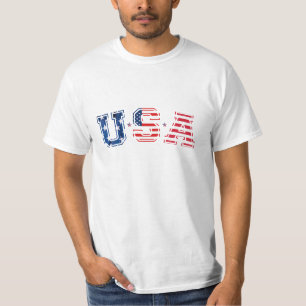 T-shirt Tee shirt USA fond blanc pour homme