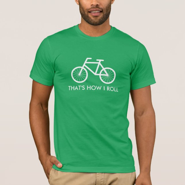 T-shirt Tee - shirt vert | de bicyclette qui est comment (Devant)