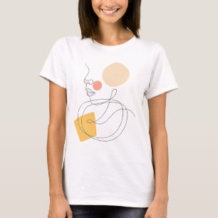 T-shirt Tee-shirt visage d'art en ligne abstrait – Exp mod