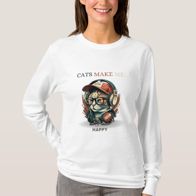 T-shirt Tee - shirts amoureux de les chats : Embrassez vot (Devant)