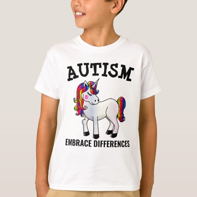 T-SHIRT TEE-SHIRTS AUTISM UNICORN (Devant)