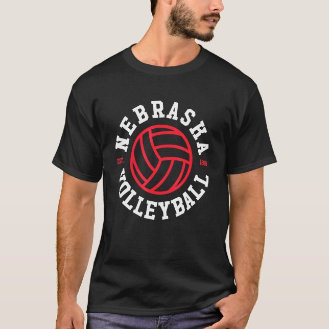T-shirt Tee - shirts de volley-ball du Nebraska (Devant)