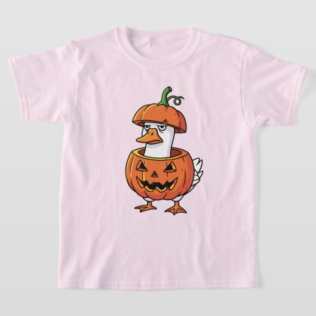 T-shirt Tee - shirts d'Halloween pour Citrouille de canard (Poser)