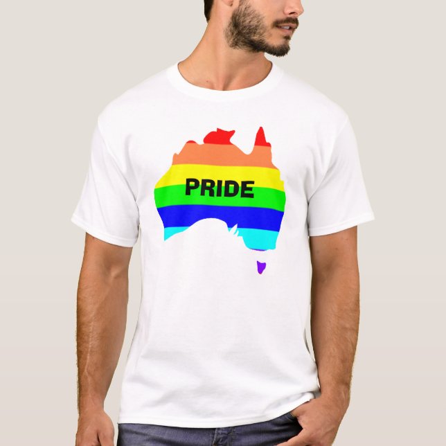 T-shirt Tee - shirts Gay pride australiens (Devant)
