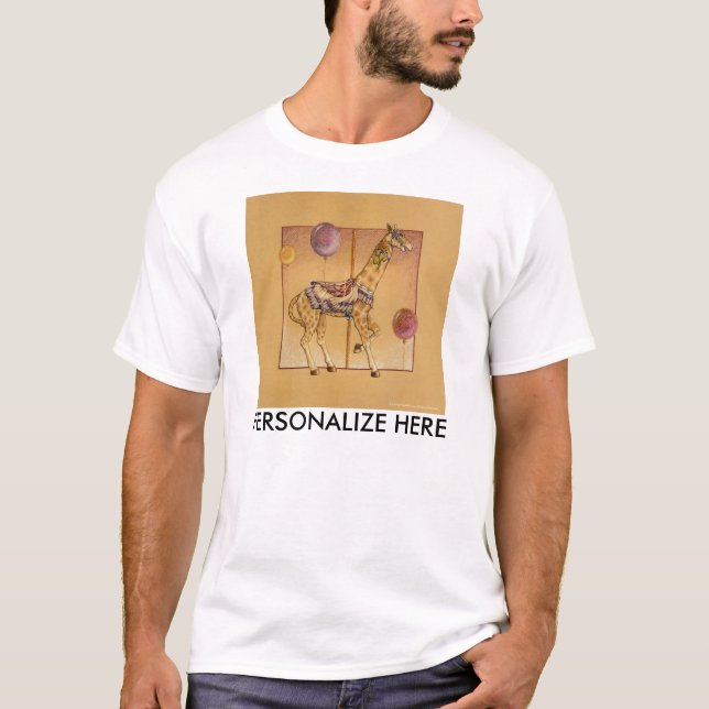 T-shirt Tee - shirts légers Mens - Carousel Giraffe (Devant)