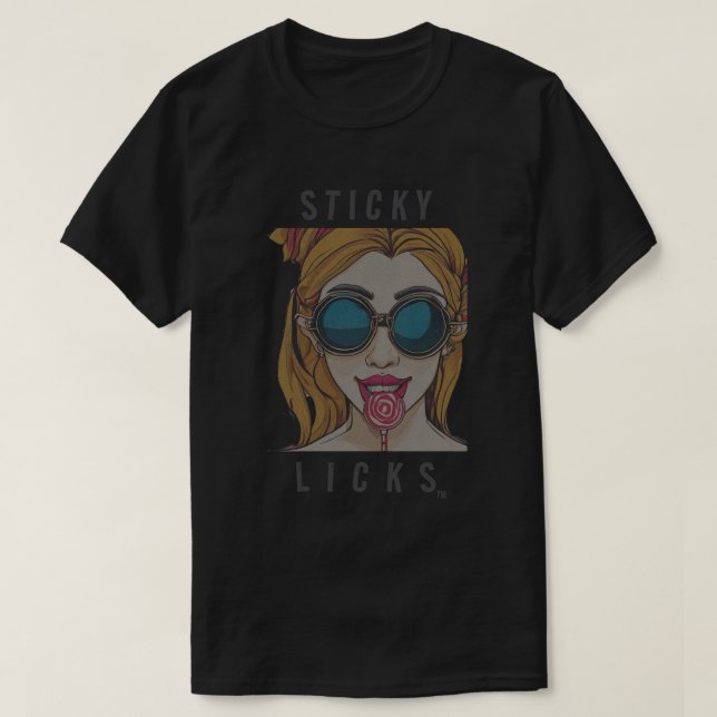 T-shirt Tee STICKY LICKS LOLLIPOP (Design devant)