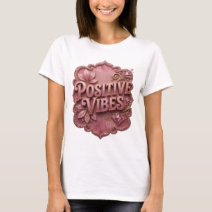 T-shirt Tee «Striking Gold POSITIVE VIBES»