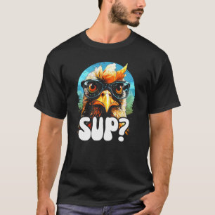 T-shirt Tee SUP Chicken Cool Coq Lunettes de soleil