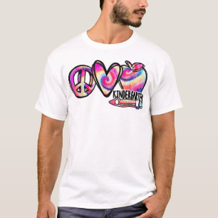 T-shirt Tee Tee Peace Love Kindergarten Premier Jour De L'