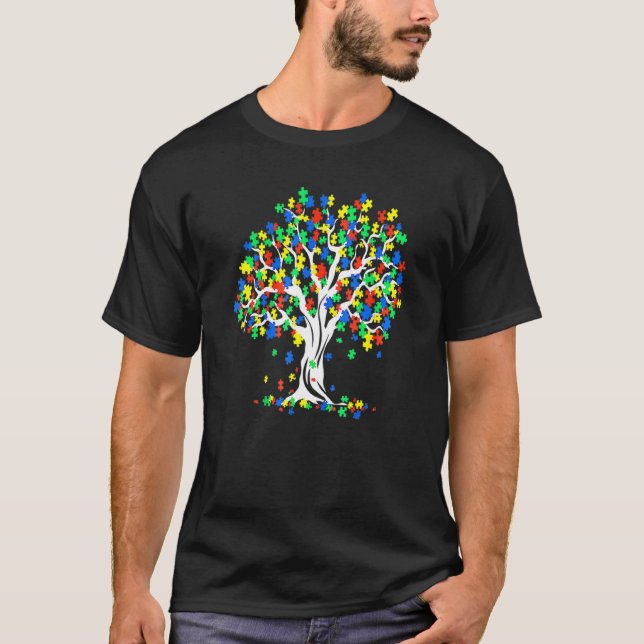 T-shirt Tee Tree Of Life Mois de la sensibilisation à l'au (Devant)