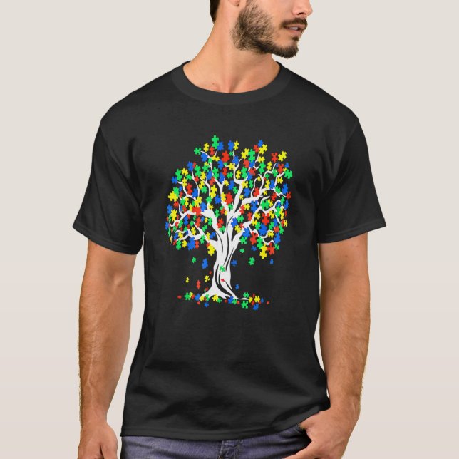 T-shirt Tee Tree Of Life Mois de la sensibilisation à l'au (Devant)
