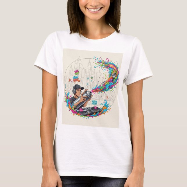T-shirt Tee Urban Graffiti DJ Soundwave (Devant)