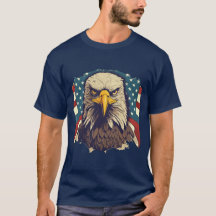 Tee USA Aigle Patriotique Drapeau Américain 4 juil