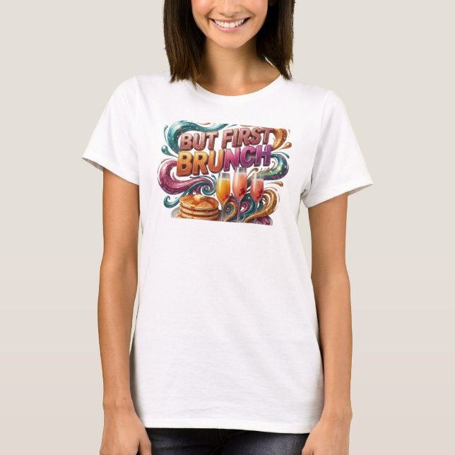 T-shirt Tee vibrant orange MAIS D'ABORD BRUNCH Statement (Devant)