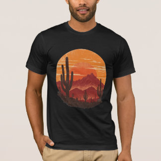 T-shirt Tee vintage Cactus du désert du Sud-Ouest au couch