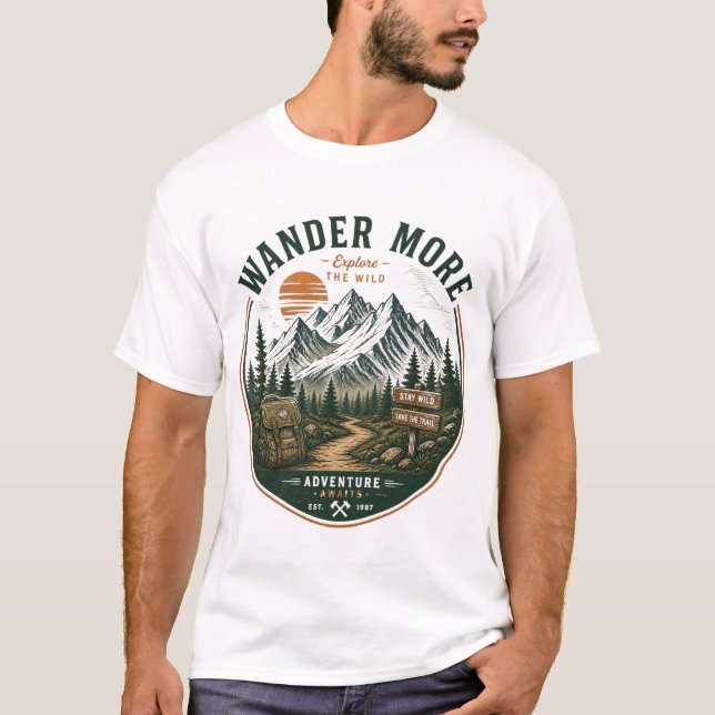 T-shirt Tee Wander More Adventure (Devant)
