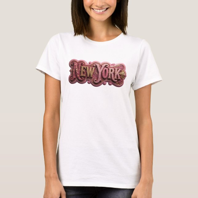 T-shirt Tee Witty Gold NEW YORK (Devant)