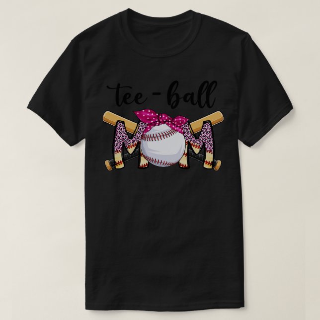 T-shirt Teeball Maman Leopard Maman Funny Ball Maman Fête  (Design devant)