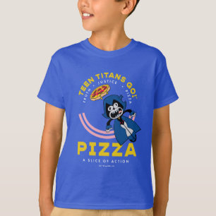 T-shirt Teen Titans Go ! Corbeau "Pizza de la Justice Véri