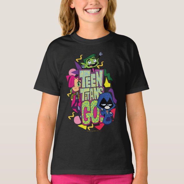 T-shirt Teen Titans Go! | "Girls Girls" Animal Print Logo (Devant)
