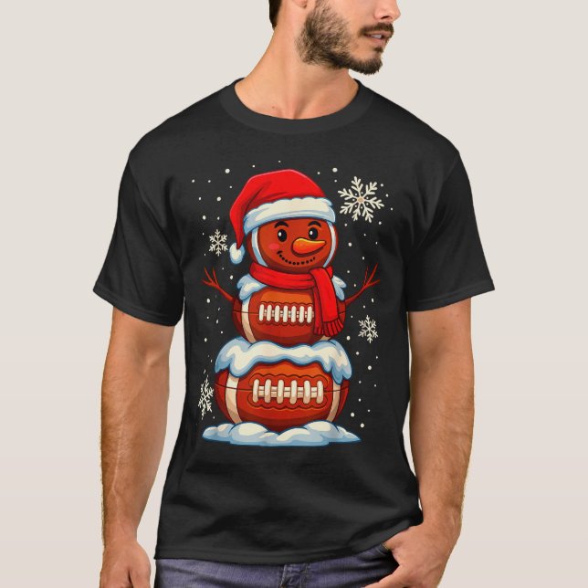 T-shirt Teenage Boys Christmas Pajamas, American Football  (Devant)