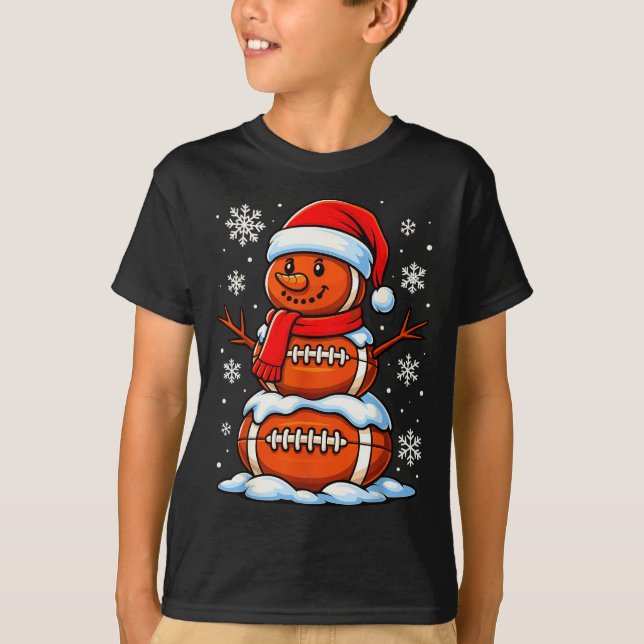 T-shirt Teenage Boys Christmas Pajamas, American Football  (Devant)