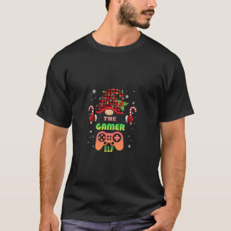 T-shirt Teens Gaming Xmas Christmas Elf Gamer Controller 