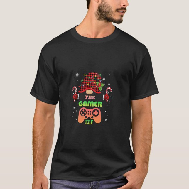 T-shirt Teens Gaming Xmas Christmas Elf Gamer Controller  (Devant)