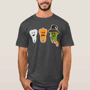 T-shirt Teeth Fantôme Citrouille sorcier mignon Dental Hal