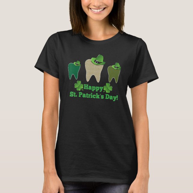 T-shirt Teeth Leprechaun Hat Happy Saint Patrick's Day Den (Devant)