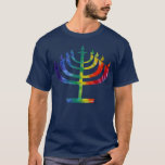T-shirt Teint coloré Dye Chanukah Hanoukka Menorah<br><div class="desc">Colorful Tie Dye Chanukah Hanoukka Menorah.</div>