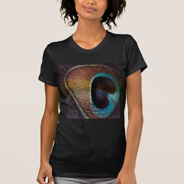 T-shirt Teinte Antique Oeil de Plume de Paon (Devant)