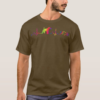 T-shirt Teinture colorée lisse pour Terrier Heartbeat EKG