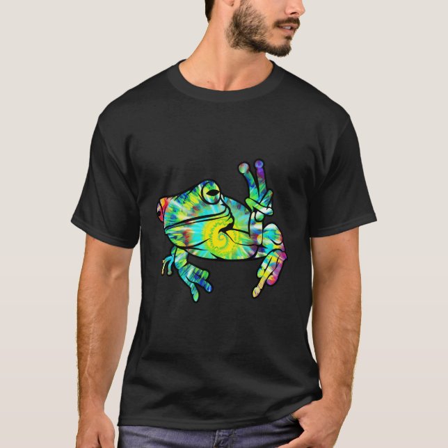 T-shirt Teinture cool De Grenouille Pour Garçons Et Filles (Devant)
