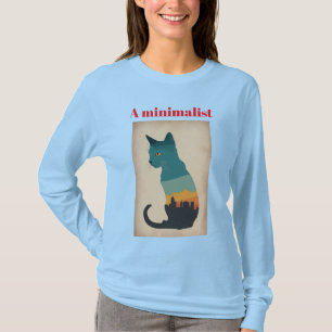 T-shirt "Teinture de chat minimaliste Vintage : Manche lon