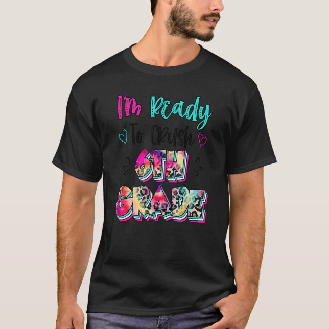T-shirt Teinture de lacet de léopard Je suis prêt à écrase (Devant)