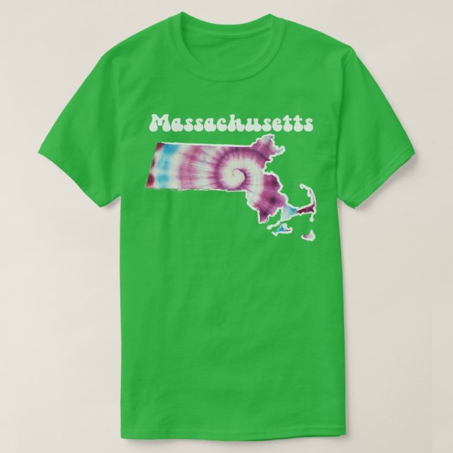 T-shirt Teinture de noue du Massachusetts (Design devant)