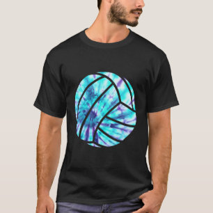 T-shirt Teinture de volley-ball Look bleu pourpre idéal po