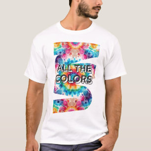 T-shirt Teinture Tie-Dye Rétro Couleurs Tourbillonnantes F
