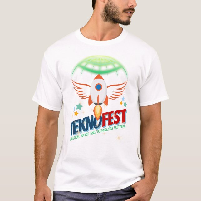 T-shirt TEKNOFEST Conception de fusée - Aviation et Techno (Devant)