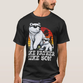 T-shirt Tel Père Tel Fils Ours Apparié Famille Drôle