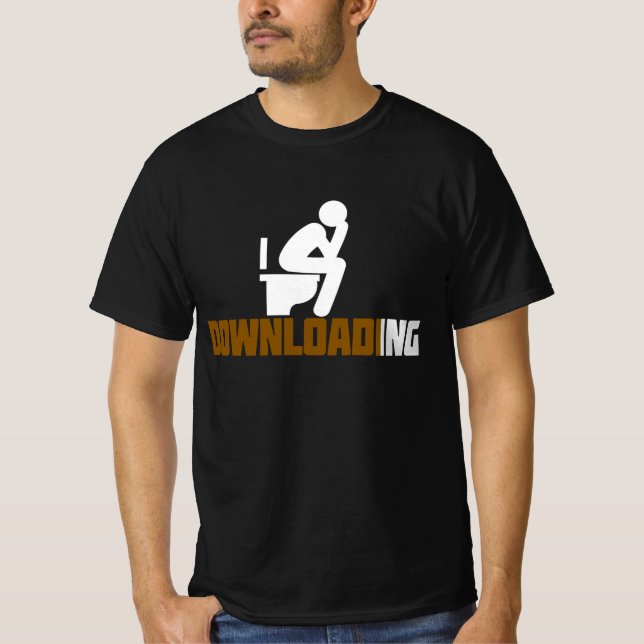 T-shirt Téléchargement - Funny Sarcastic Toilet Pooping T- (Devant)