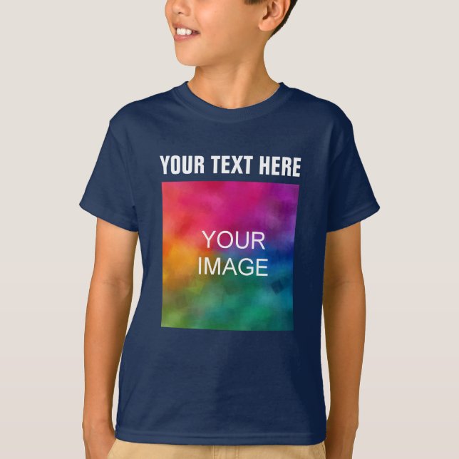 T-shirt Télécharger le texte personnalisé Photo Boys Kids  (Devant)