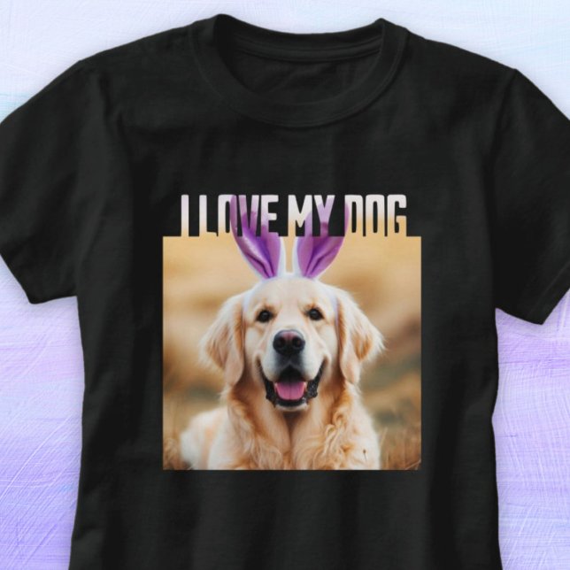T-shirt Télécharger Photo Personnalisée Pour Animaux De Co (Upload Custom Pet Photo I Love My Dog T-Shirt)