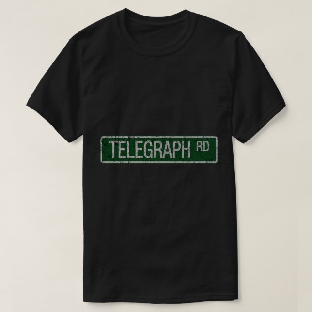 T-shirt Télégraphe Road panneau vert et blanc de rue crace (Design devant)